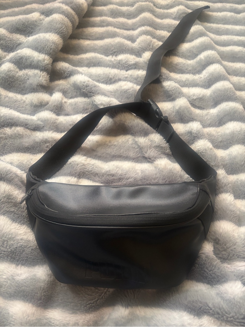 PUMA Black Faux Leather Belt Bag / Crossbody Fanny Pack